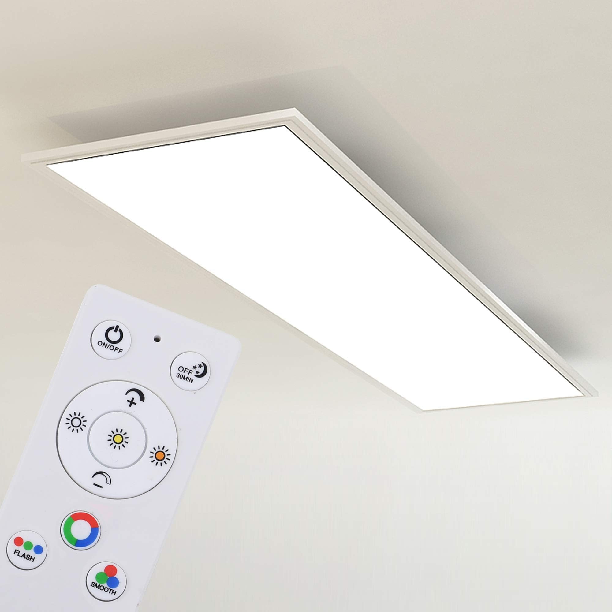 BrilonerLeuchten - LED Ceiling lamp, dimmable LED Panel, Includes Colour Temperature Control and Remote Control, 23W, 2200 lumens, White