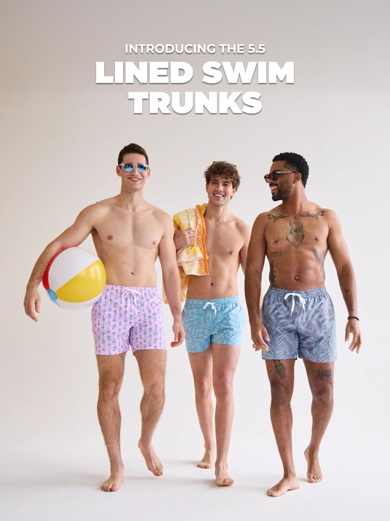Chubbies Gefütterte Herren-Badehose, 14 cm, Badeshorts und Herren-Shorts mit elastischem Bund, Boxershort-Futter, LSF 50+