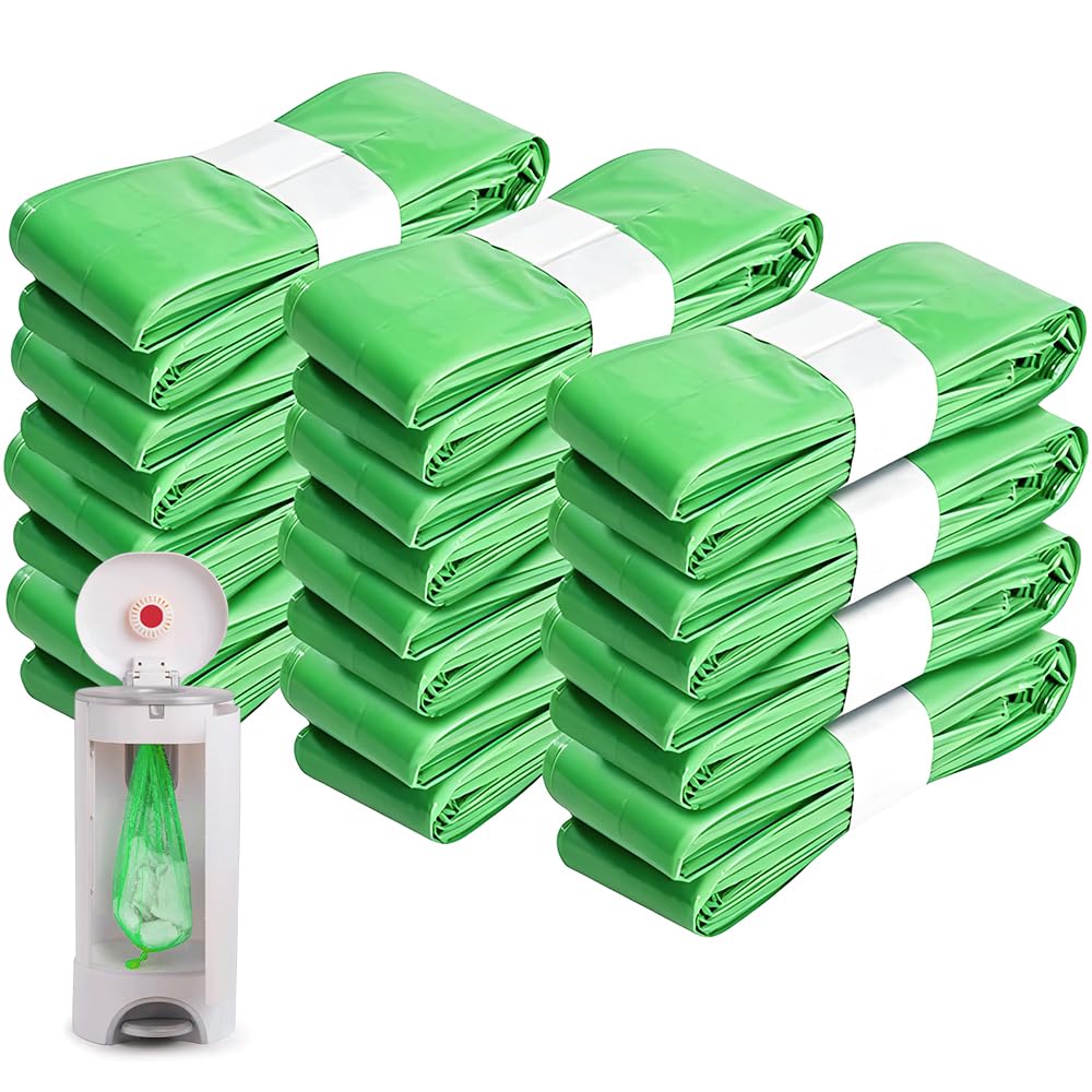Nappy Bin Refill, TGKYK 12Pcs Nappy Bin Refills, Holds up to 280 Nappies Nappy Bins Bags Refill, Nappy Bins Liners with Angelcare Tommee Tippee Munchkin Genie Refills Cassettes (Green)