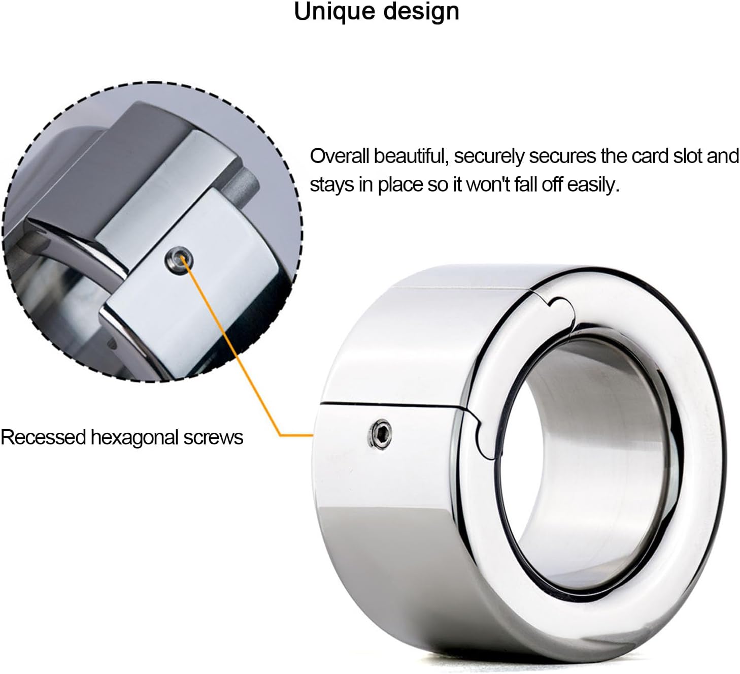 MFMYEE Heavy Cock Rings, Stainless Steel Penis Rings, Men Penis Training Ring, Restrict Chastity Lock, Bondage Chastity Belt, SM Male Weight Pendant Cock Cage Chastity Device Sex Toy (Large)