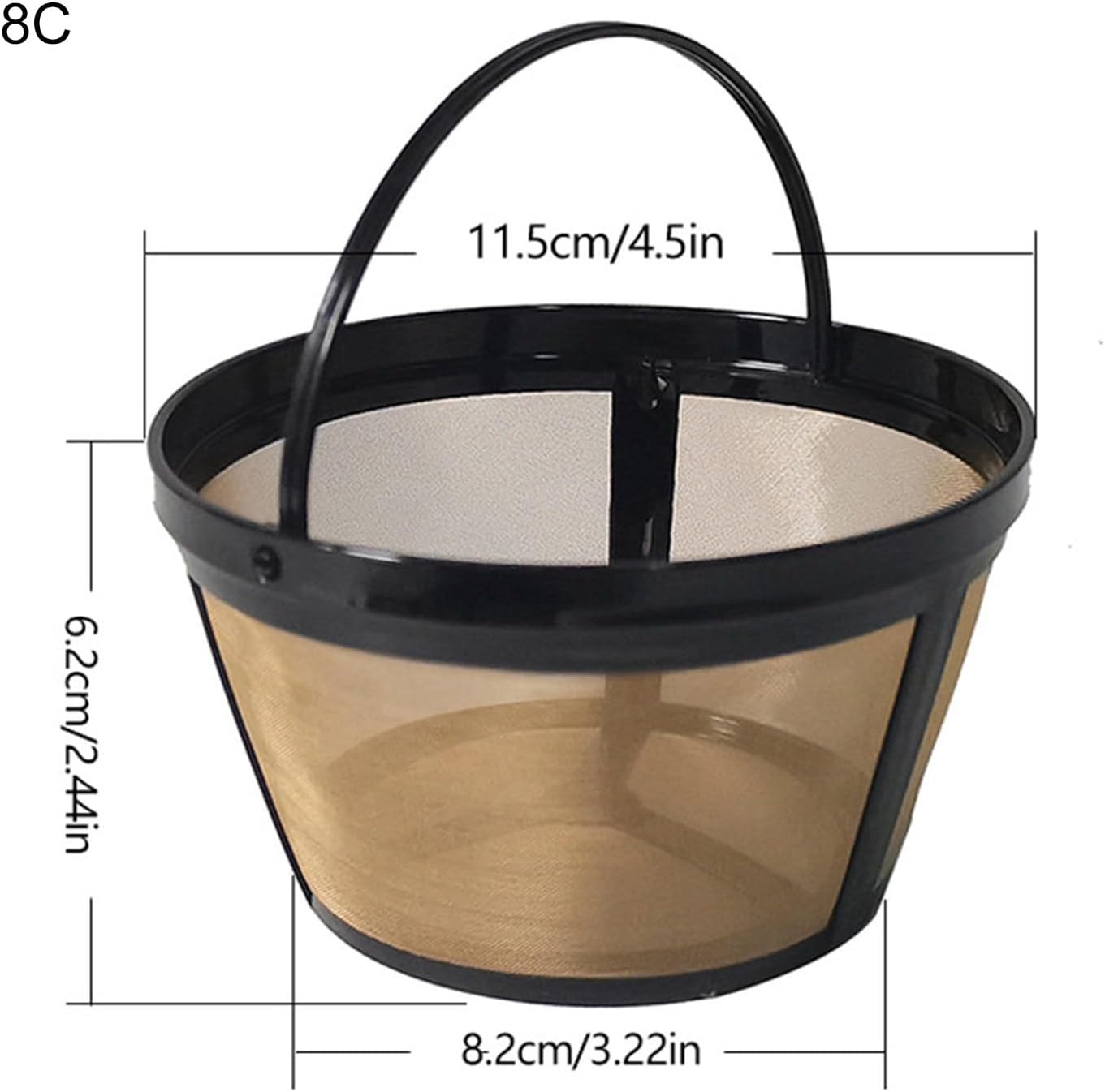 Permanent Basket Styles Coffee Filter Functional Skimmers Suitable For 4/6/8/12 Cup Basket Styles Unit Golden Tone