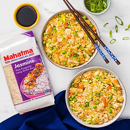 Mahatma Authentic Aromatic Thai Jasmine White Rice, Gluten Free, Non-Gmo, Vegan, 5 Lb, 80 Oz #TOP4