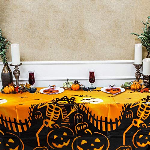 TaimeiMao Tafelkleed voor Halloween, decoratie, 137 x 180 cm, waterdicht tafelkleed, griezelig tafelkleed, rechthoekig… - Image 5