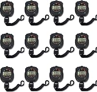 Pgzsy 12 Pack Digital Stopwatch Timers - Multi-Function Sports Timer with Large Display, 1/100 Sec Split, Date Alarm for Coaches & Referees