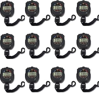 12 Pack Multi-Function Electronic Digital Sport Stopwatch Timer, Large Display with Date Time and Alarm Function,Suitable for Sports Coaches Fitness Coaches and Referees