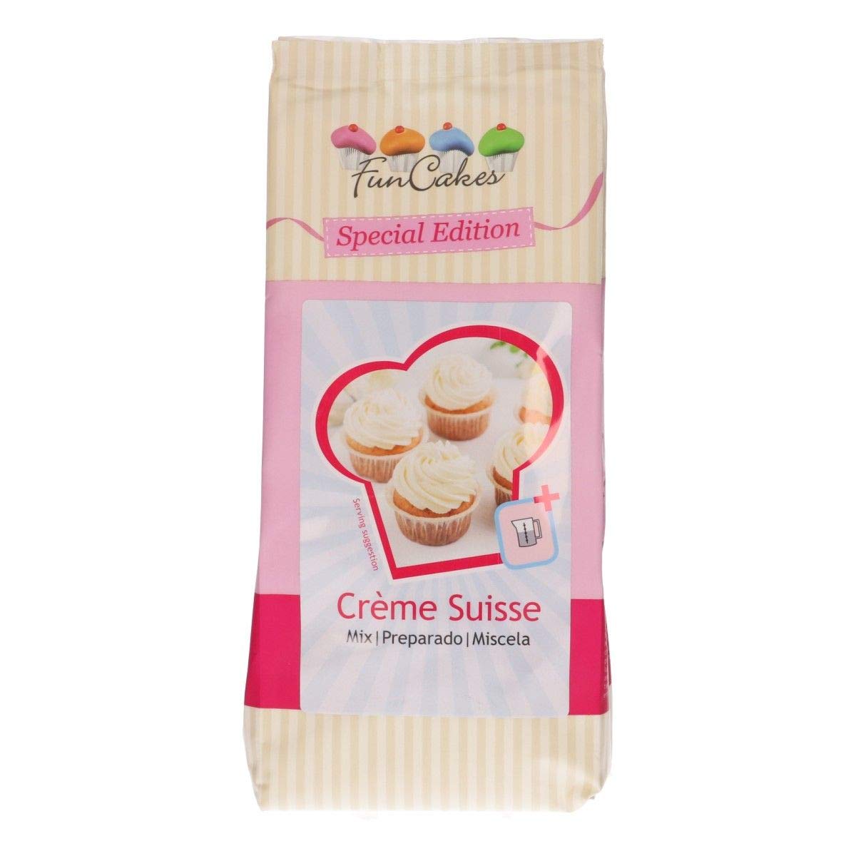 FunCakes Edición Especial Preparado para Crema Suiza, Fácil de Usar, Ideal para Rellenar Tartas, Cupcakes y Mucho Más, Sólo Hay que Añadir Agua, Halal. 500 g
