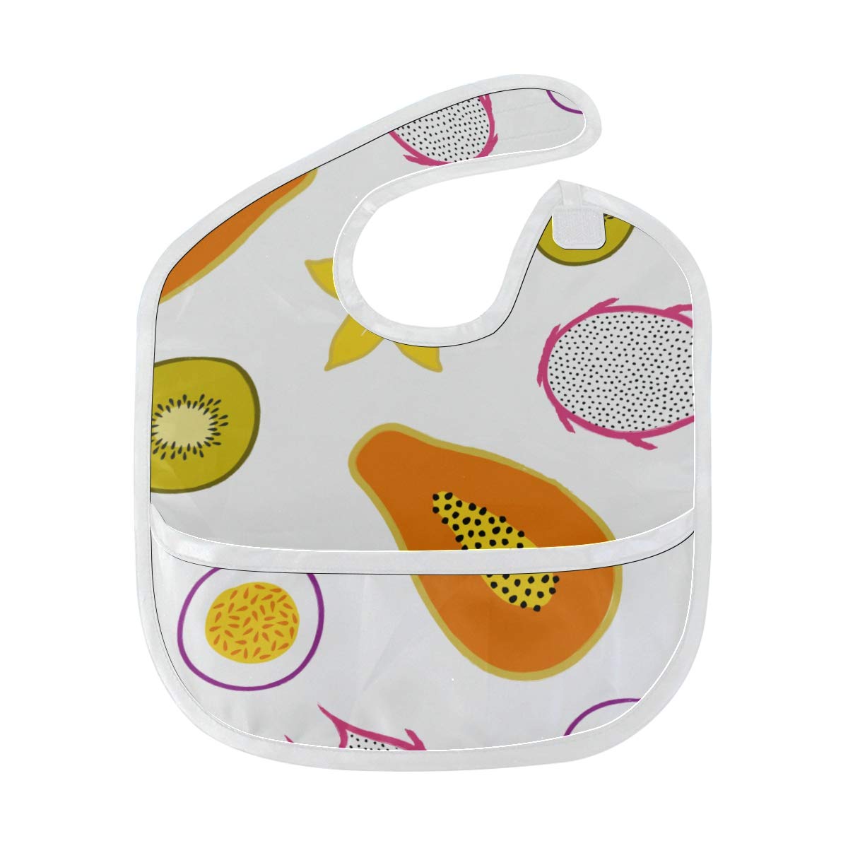 Exotic Carambola Papaya Custom Soft Waterproof Stain Odor Resistant Baby Feeding Dribble Drool Bibs Burp Cloths For Infant Overall For 6-24 Months Kid Gift