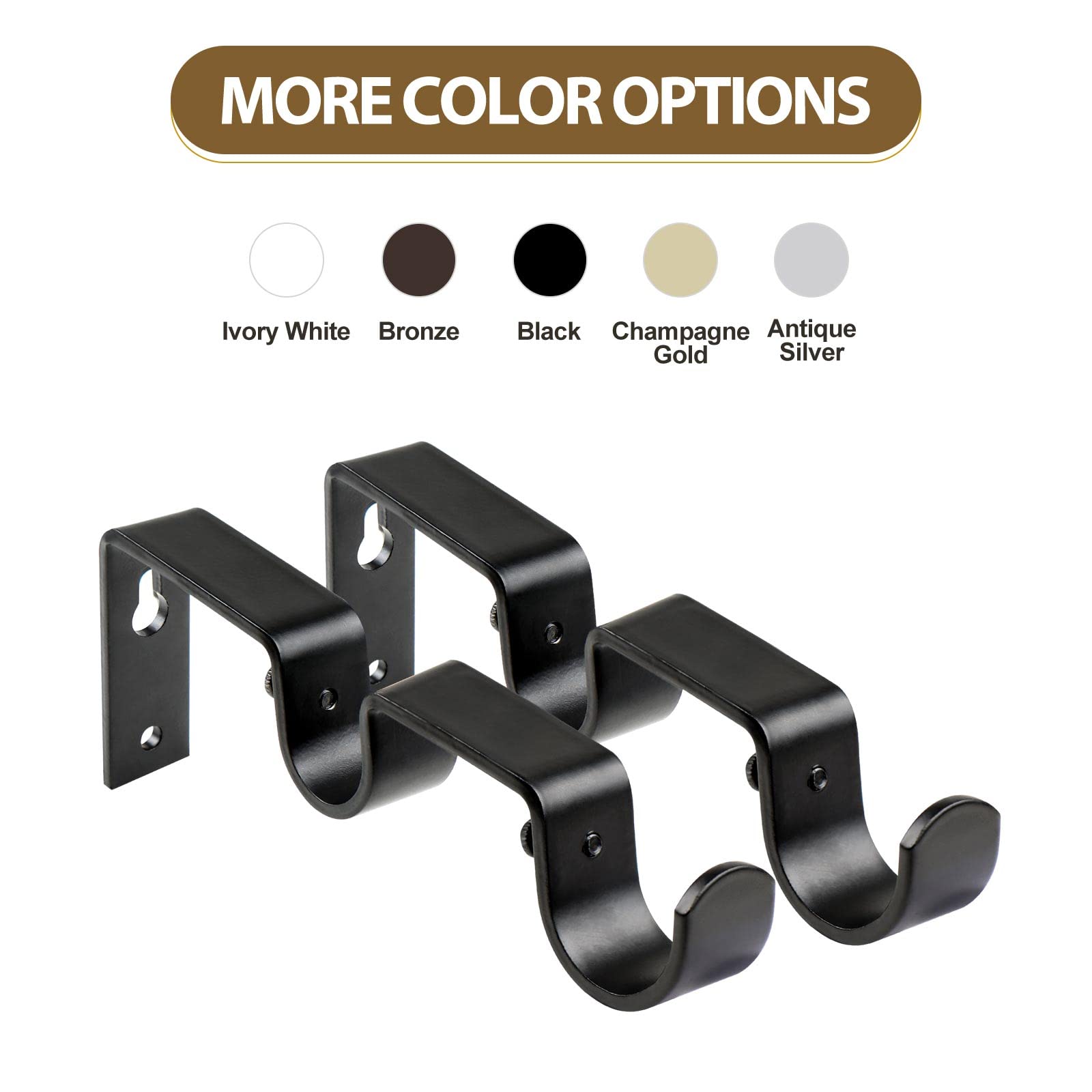 Curtain Rod Double Brackets Curtain Rod Bracket, Several Colors, 16/19