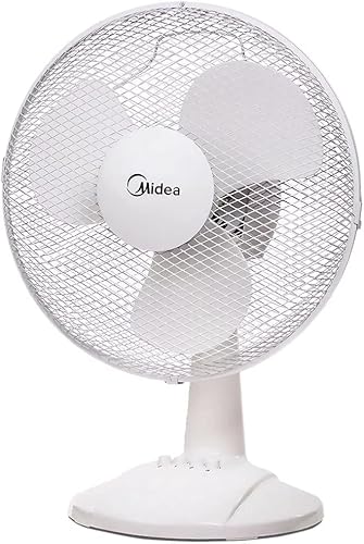 Midea Ventilador de mesa de 12 pulgadas 220-240 V con oscilante antitambaleo (negro) FT30-8MBA (renovado)