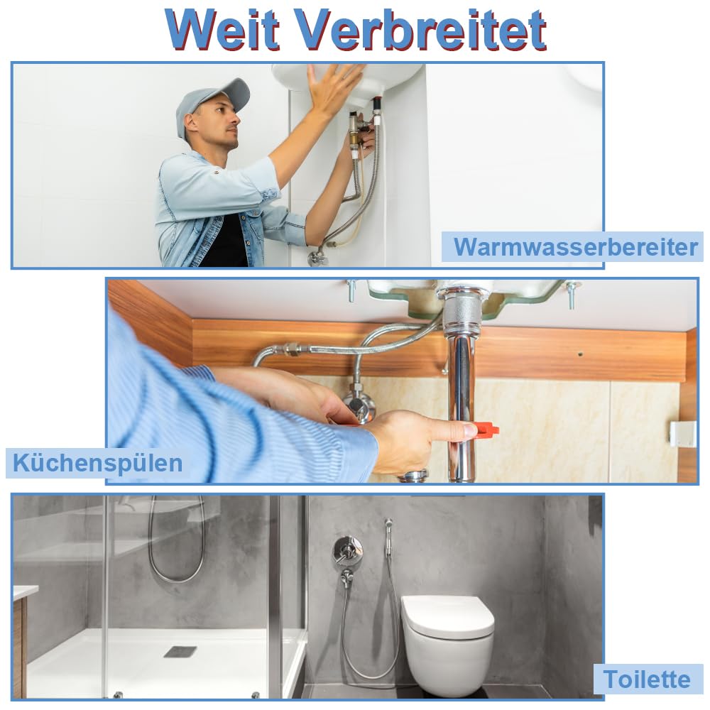 2 Pezzi Tubo di Collegamento per Rubinetto G3/8 X M10, Flessibili per Miscelatori 80 cm, Flessibile Rubinetto Cucina 3/8 Intrecciato in Acciaio Inox per Rubinetti Miscelatori, Doccia, Lavandino
