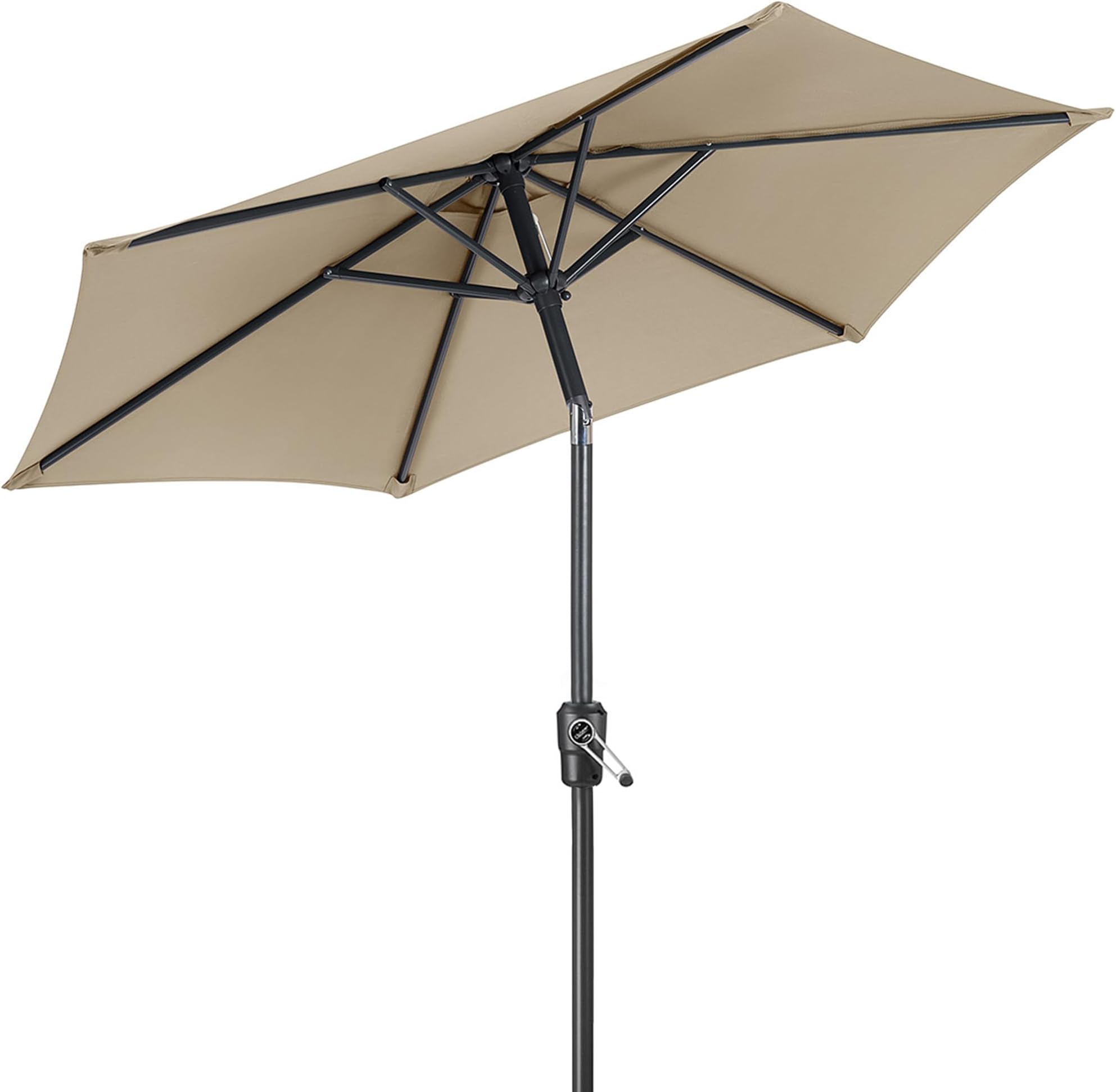 Tilting Garden Parasol Umbrella UV Protective Polyester Canopy With Crank Handle