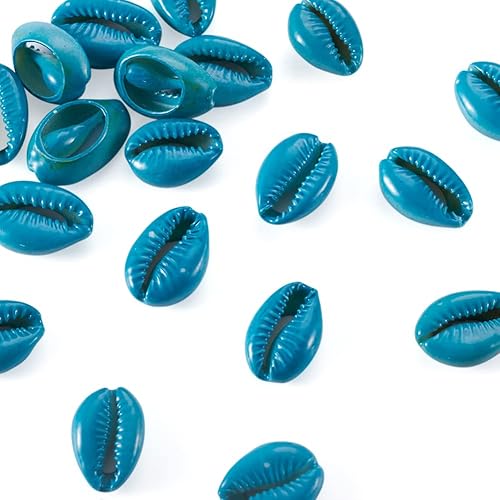 Vista 14 de Cheriswelry 10 cuentas de concha de cauri impresas con estrellas de mar sin perforar, dijes de conchas de océano, verano, playa, cuentas Estrella