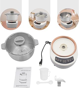 Electric Dough Maker with Ferment Function, 5.28Qt Dough Mixer Machine, Flour Kneading Machine for Pizza Bread, 304 Stainless Steel, 5L