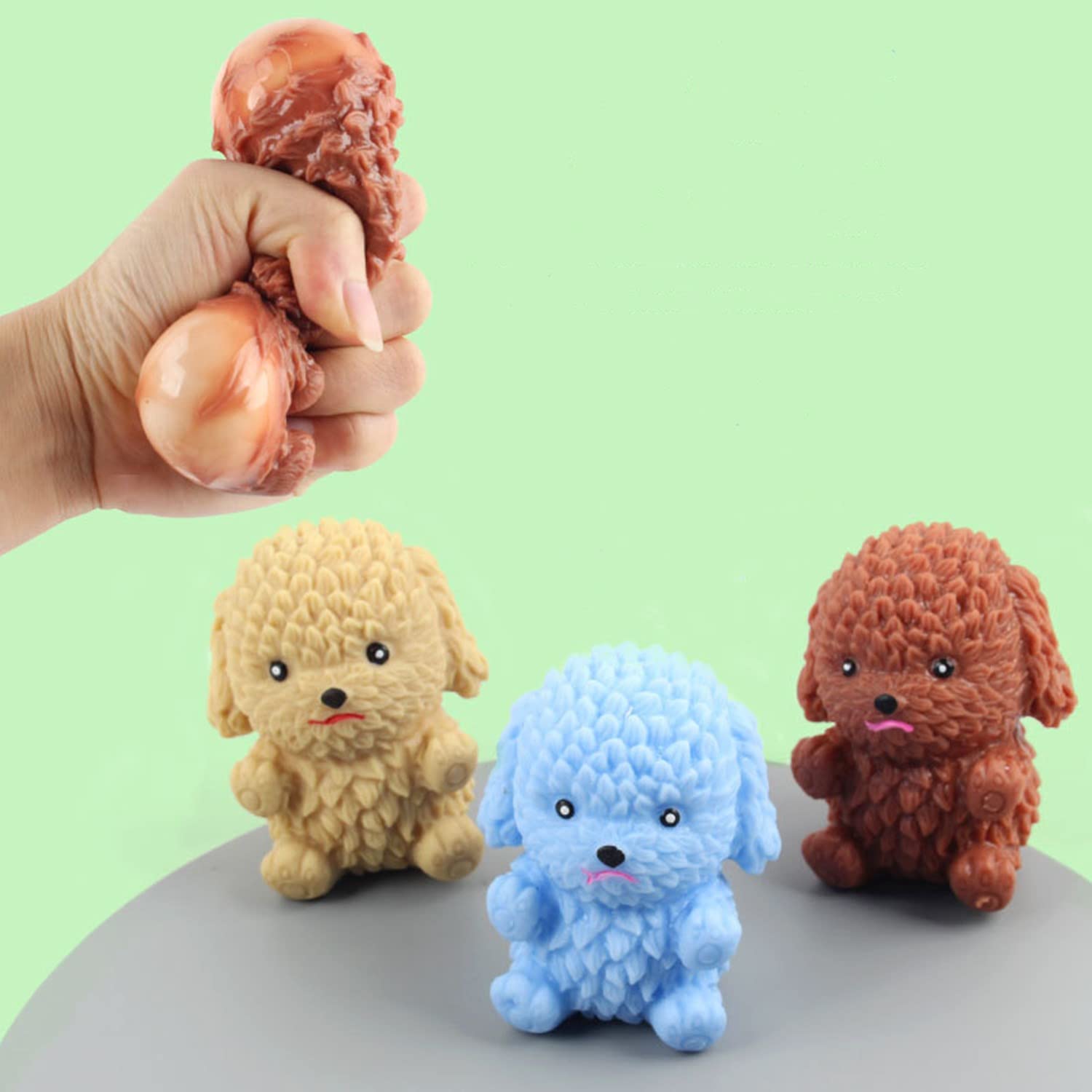 3Pack Emulation Dog Squeeze Toy Stress Balls Squishy ,Stress Relief Fidget Toys Kids Party Favors