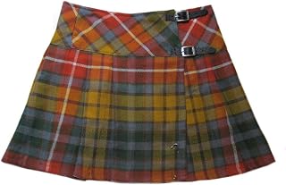 Tartanista Womens 20" Plaid Knee Length Kilt Billie Skirt Leather Buckled Straps