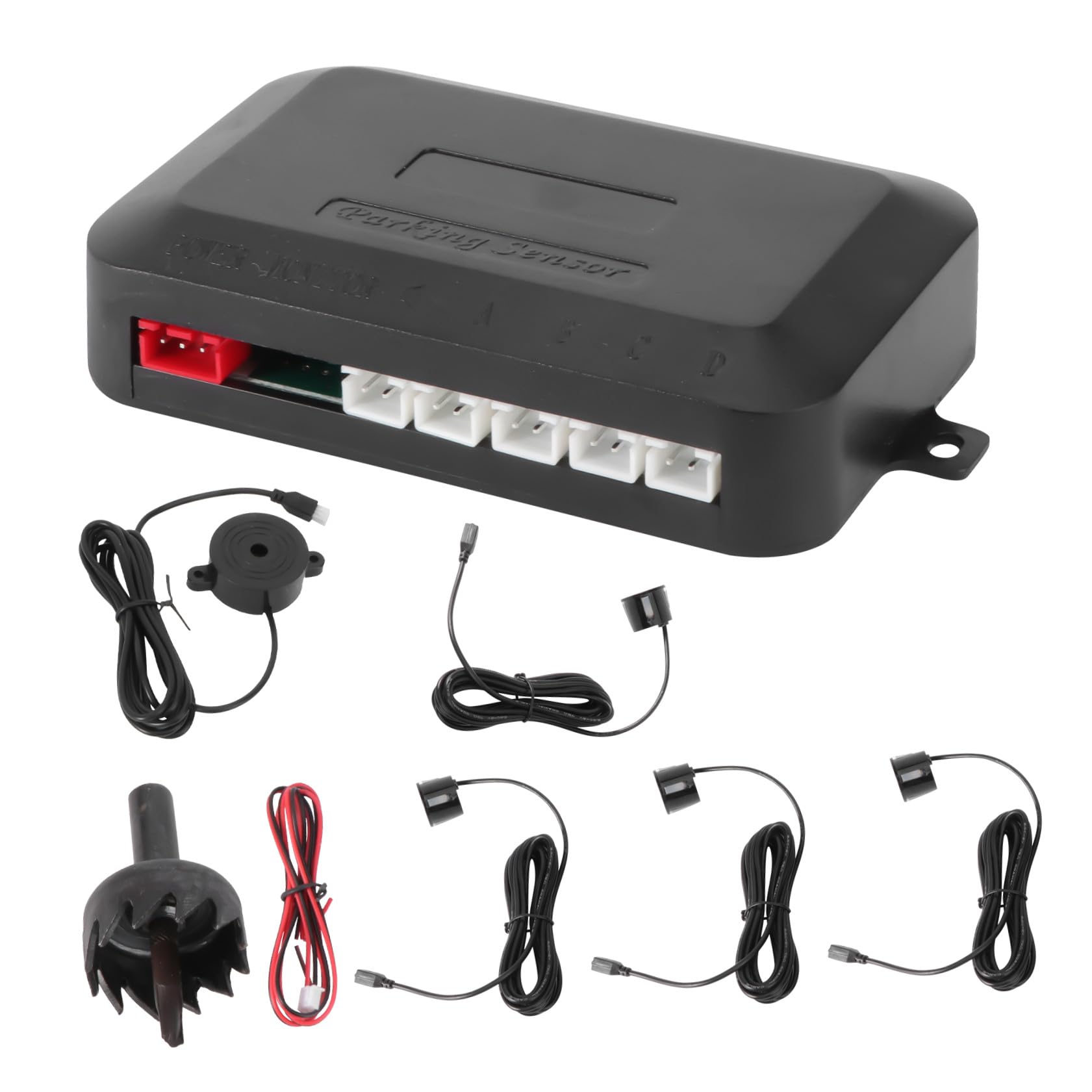 Cabilock Sensori di Parcheggio Auto con 4 Sensori Abs Nero, con Doppia CPU e Chipset Avanzato per Rilevamento Oggetti Piccoli, per Parcheggio e Retromarcia