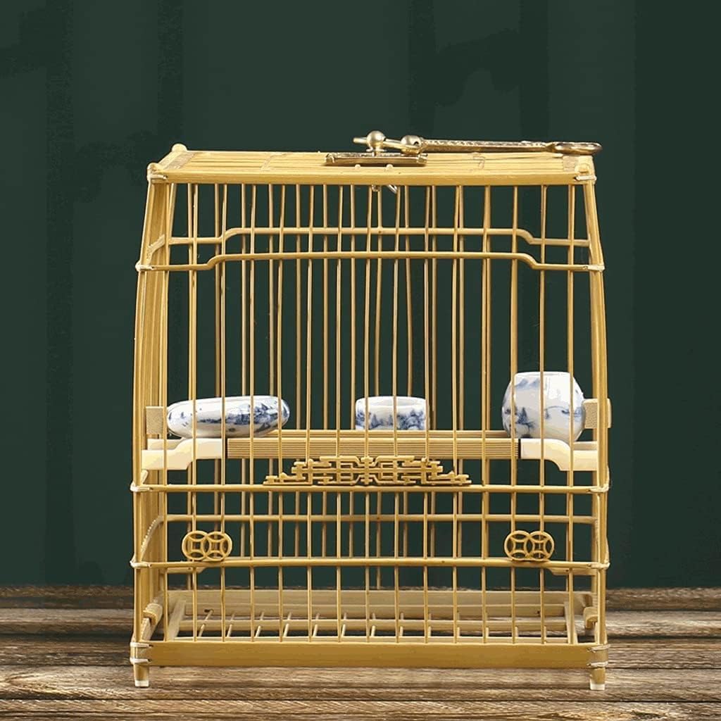 Jaula para pájaros, jaulas cuadradas para pájaros, transportín Cuadrado Tallado para el hogar, jardín y Exteriores, fácil de Transportar.