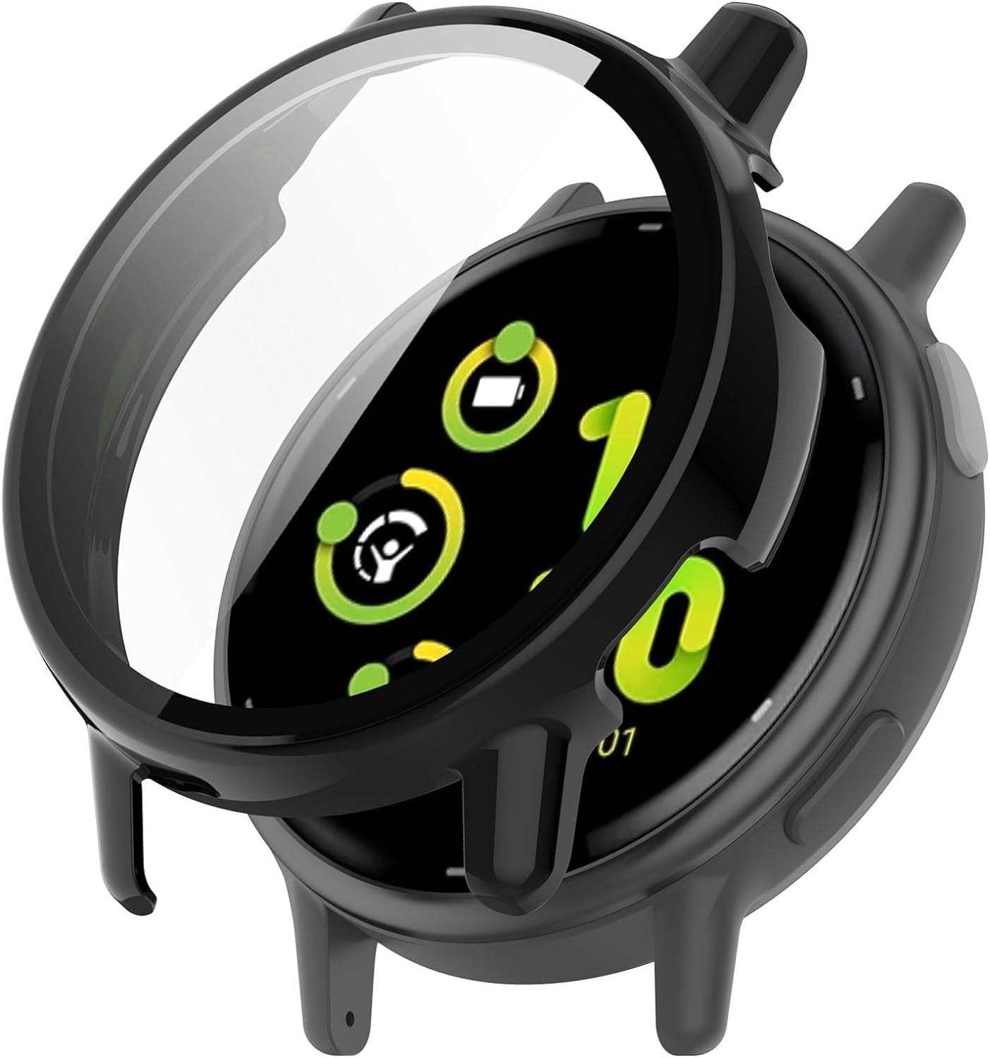KZIOACSH Hoesje met schermbeschermer voor Garmin Vivoactive 5,2 stuks allround Proctective Harde PC Cover Ultra Slanke Schokbestendige Krasbestendige Duurzame Bumper Shell met Gehard Glas, Helder