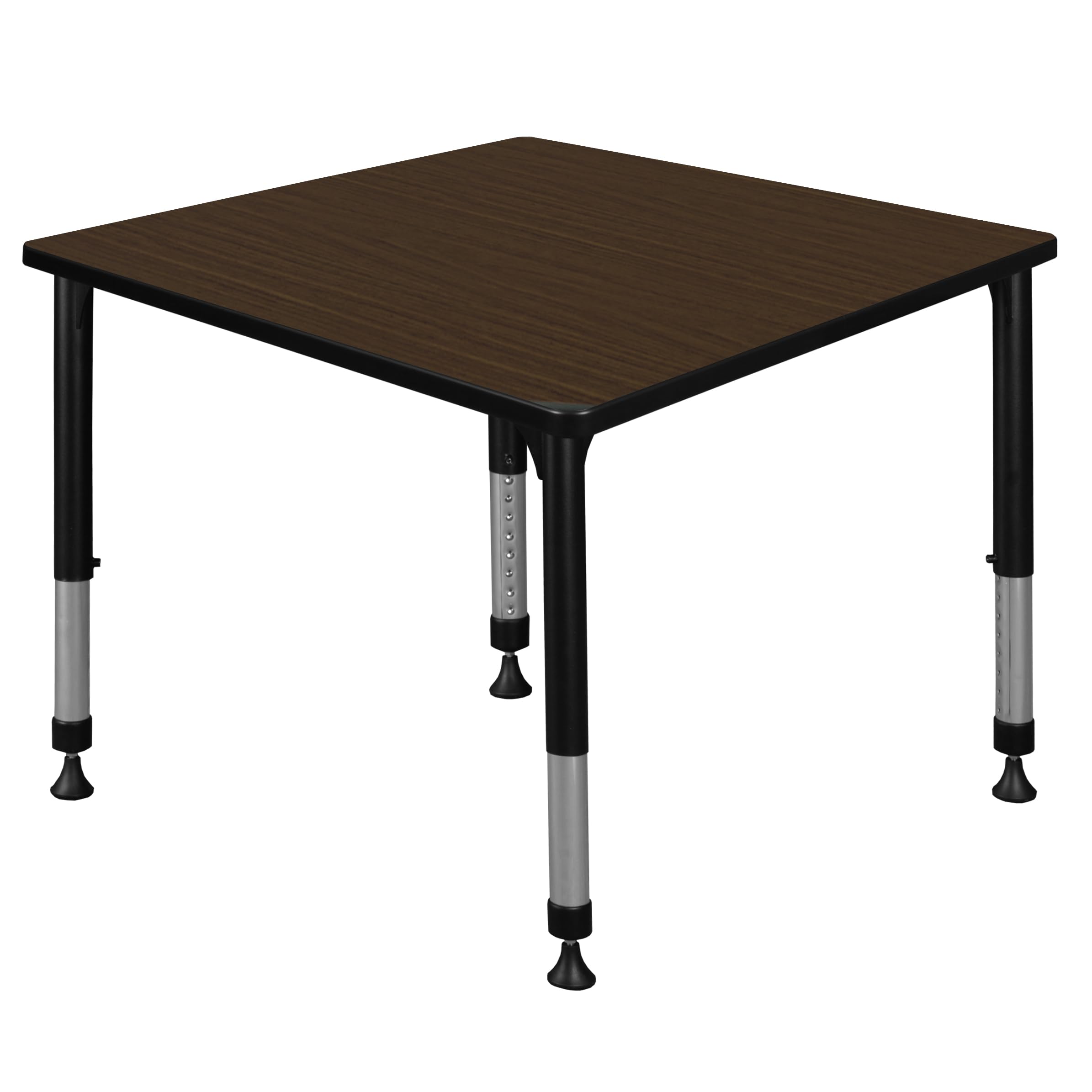 Regency Kee 36 in. Square Height Adjustable Classroom Activity Table- Neo Walnut Top & Black Base