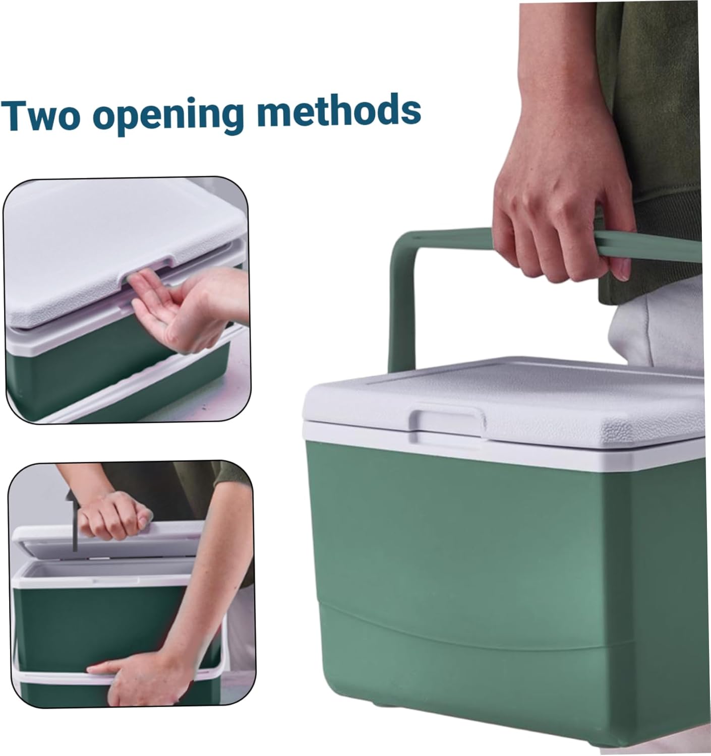 Hard Cooler Lunch Box 5L Large Capacity Insulated Portable Cooler with Handle Leak-Proof Lunch Boxes for Camping Picnic Beach