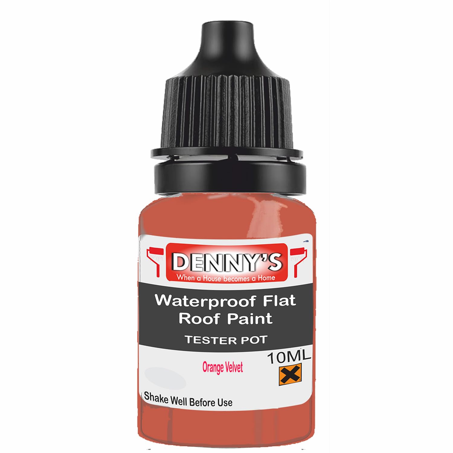 SCOOBYS PAINTS BACK IN THE MIX Chlorinated Rubber Flat Roof Paint – Waterproof Roof Sealer & Leak Repair Coating, Quick Drying, High Adhesion (Orange Velvet, 10ML Tester Bottle)
