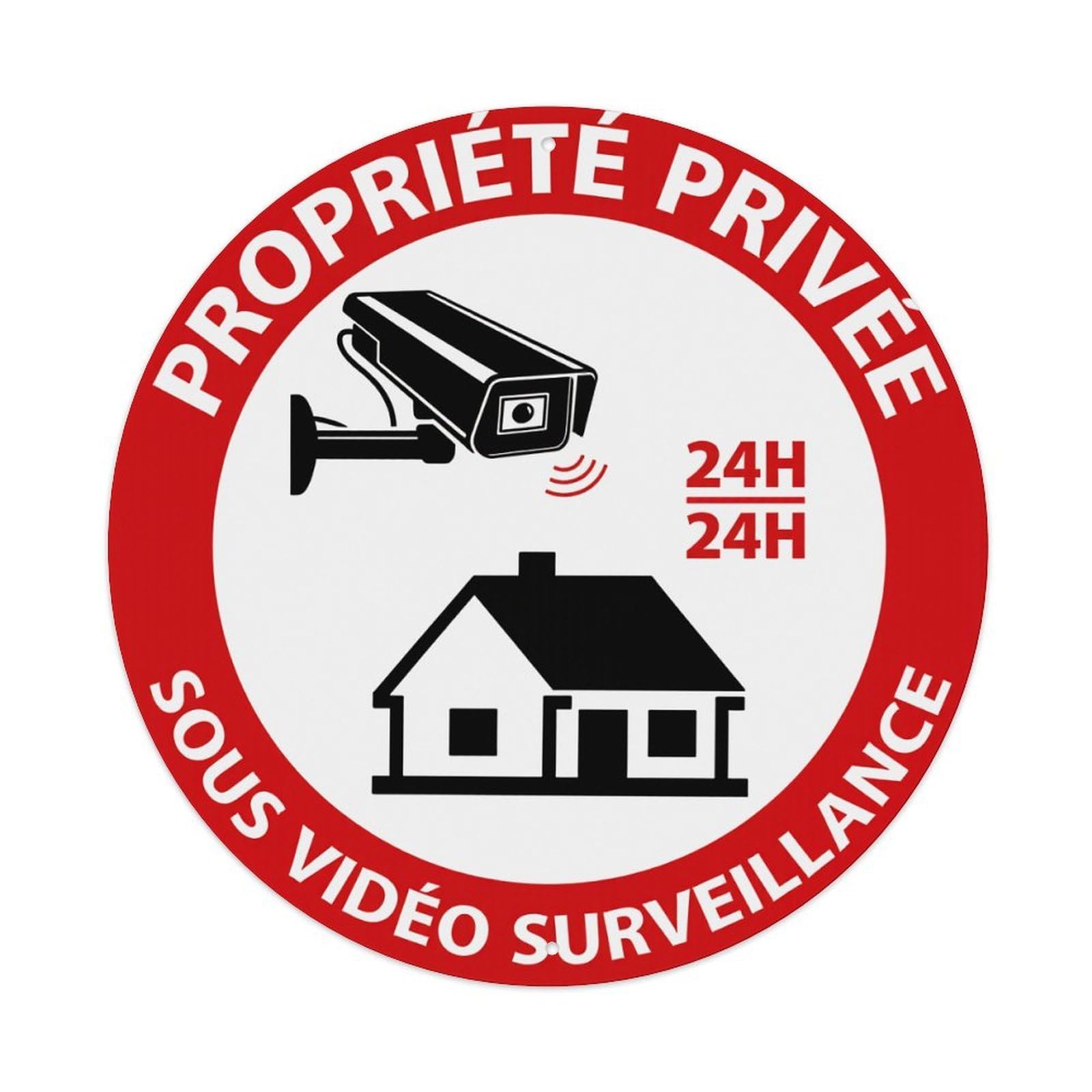 Private Property Under Video Surveillance Round Tin Sign Vintage Metal Sign Home Bar Garden Indoor & Outdoor Wall Decor Retro Metal Poster 8x8 Inch