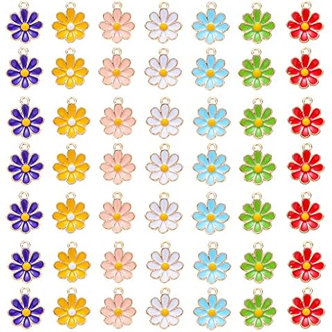 XCSJ 42pcs Charm Colgante Esmalte De Aleación Colgantes De Esmalte De Flores Cover