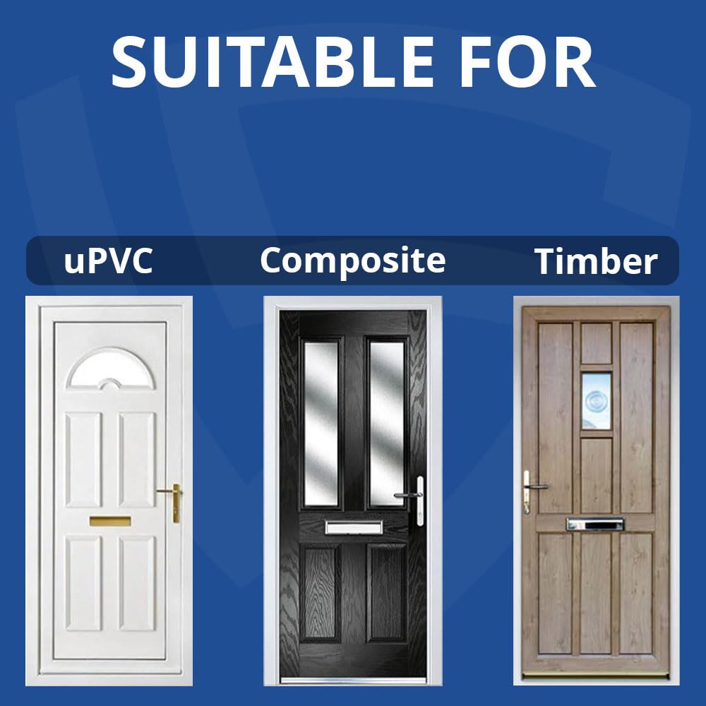 SHIELD HARDWARE uPVC Door Handle 92mm PZ Sprung Pair for PVC and Composite Doors Matte Silver 122mm Fixing Centres - Image 4