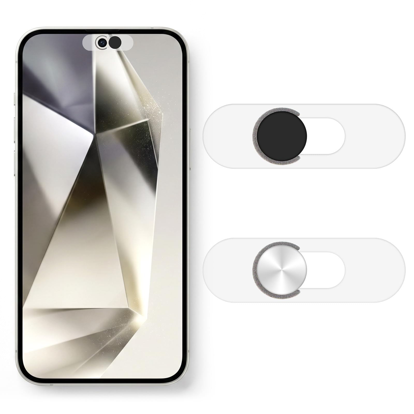 Smartphones Webcam Cover Protect Privacy, Front Camera Cover for Phone, Webcam Blocker for Single Front Camera, Privacy Slider Protects Your Phone Security, 2 Pack-Black
