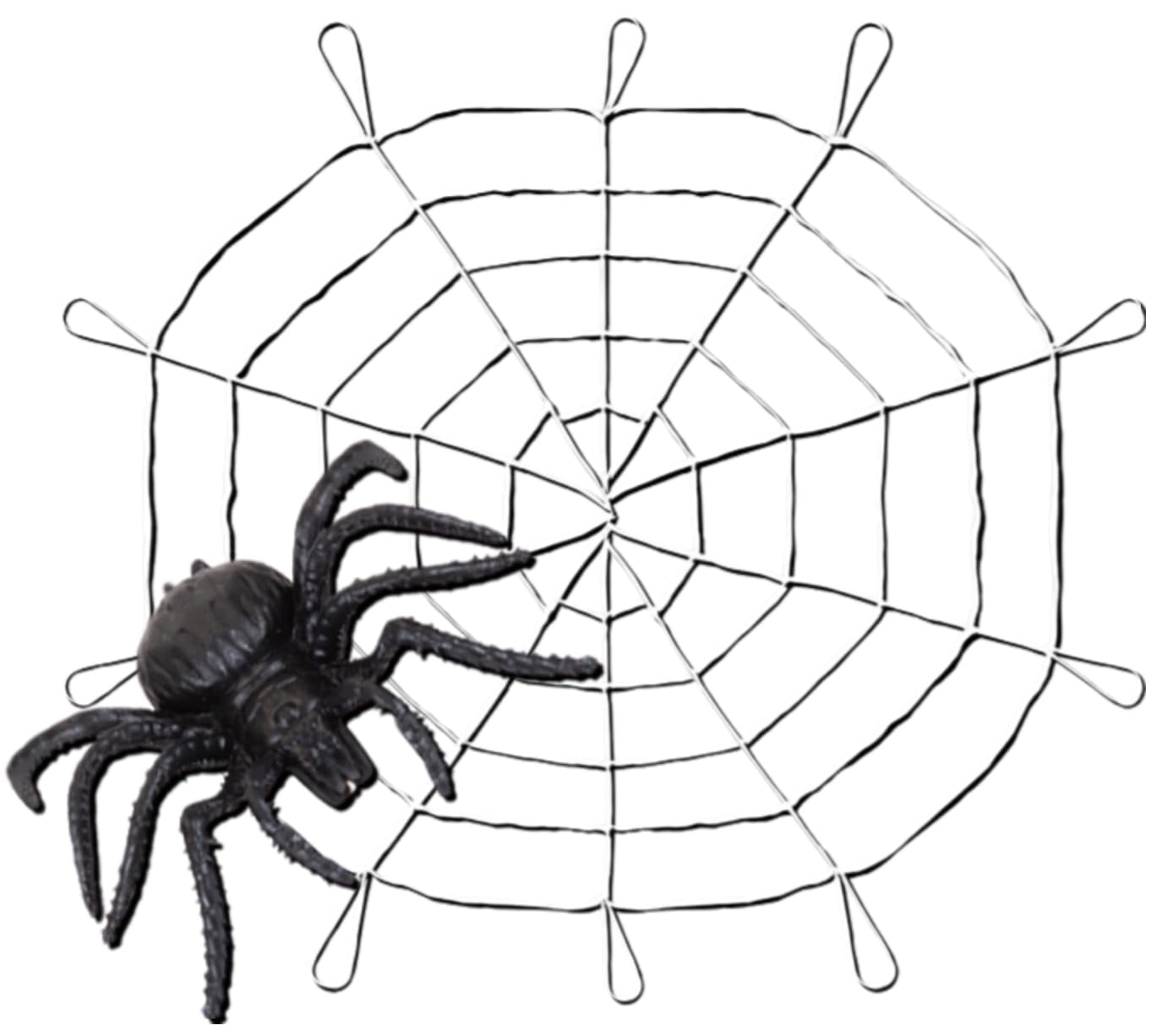 Quickdraw White, Black Giant Halloween Spider Web With Tarantula – 5Ft (150Cm) Haunted House Decoration – Creepy Hanging Web With Realistic Black Spider – Indoor Outdoor Scary Party Prop For Spooky Trick Or Treat
