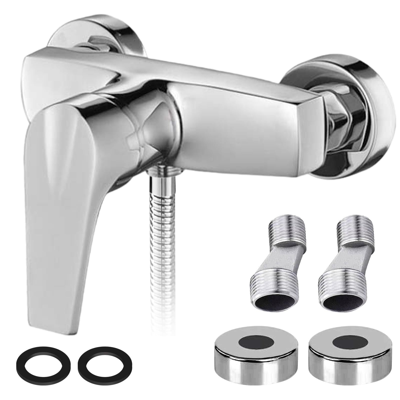 GBKDQQ Grifo de ducha monomando: grifo mezclador ducha, grifo de ducha montado en la pared, grifo ducha con caño G ½, grifo para baño