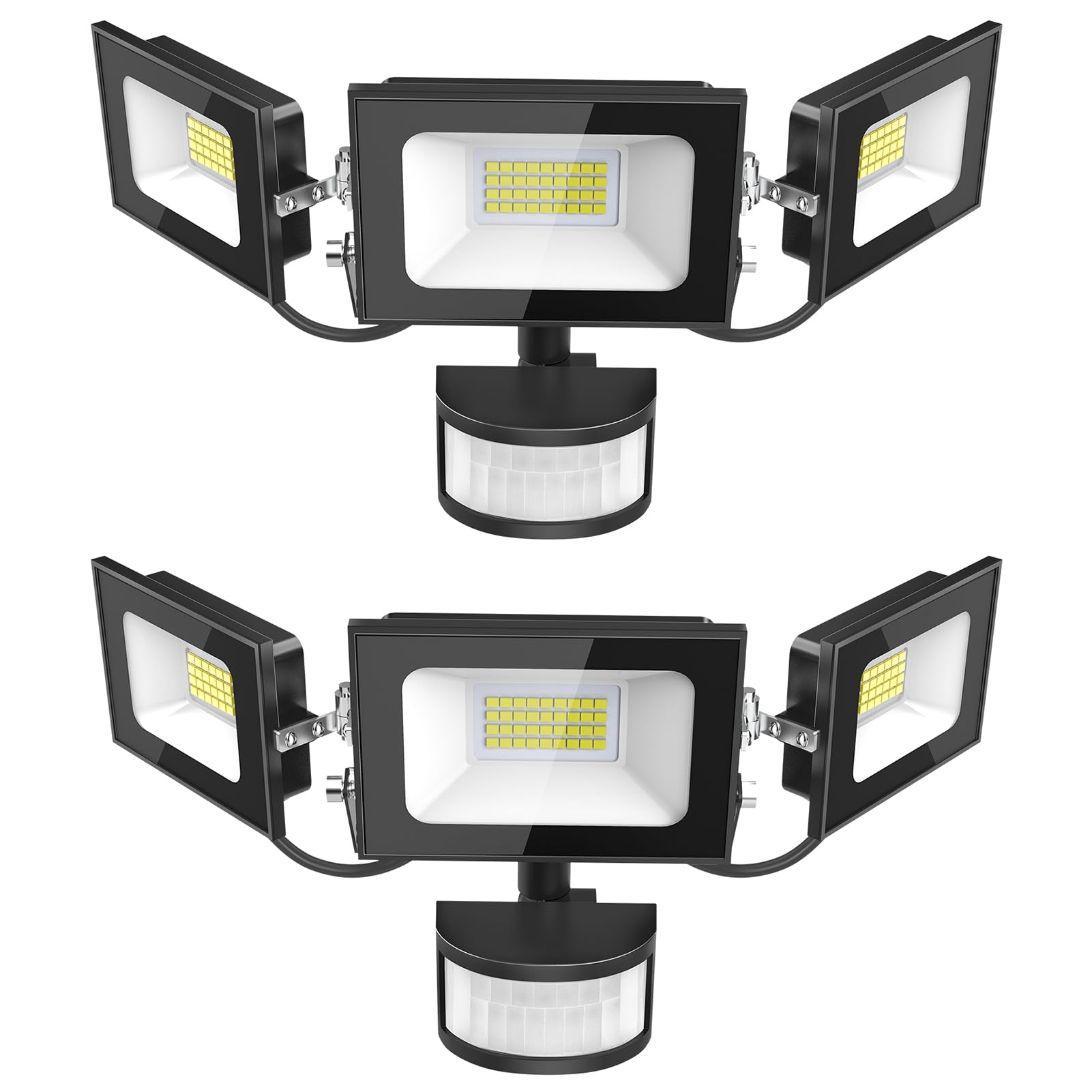 LED Strahler mit Bewegungsmelder 100W, 10000LM Fluter Flutlicht Scheinwerfer, 6500K Kaltweiß Flutlichtstrahler, IP65 Wasserdicht Außen-Sicherheitsbeleuchtung für Garten Garage Hof Wand, 2St
