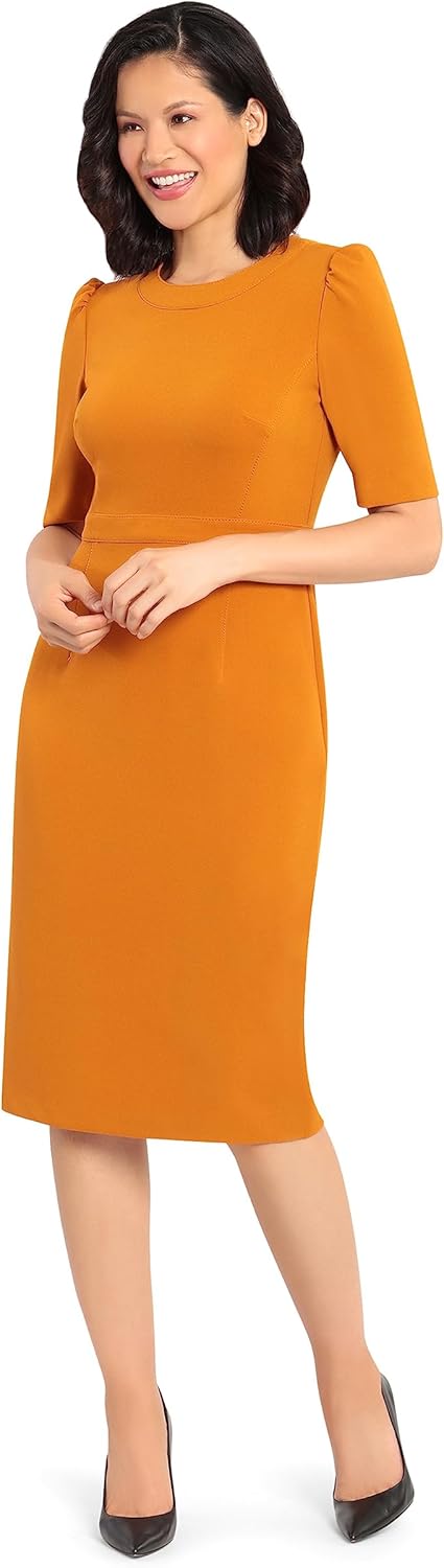 Donna Morgan Women's Sleek and Sophisticated Workwear Crepe Dress Office Career Desk to Dinner Occasion Guest of - Image 2