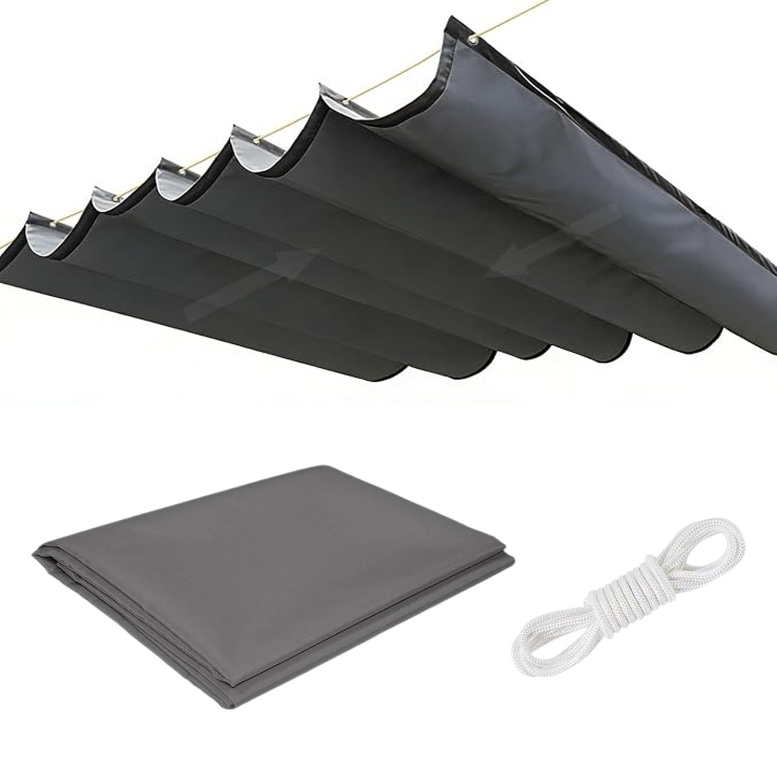 Voile d'ombrage vague anti-UV et indéchirable, toile rétractable pour terrasse