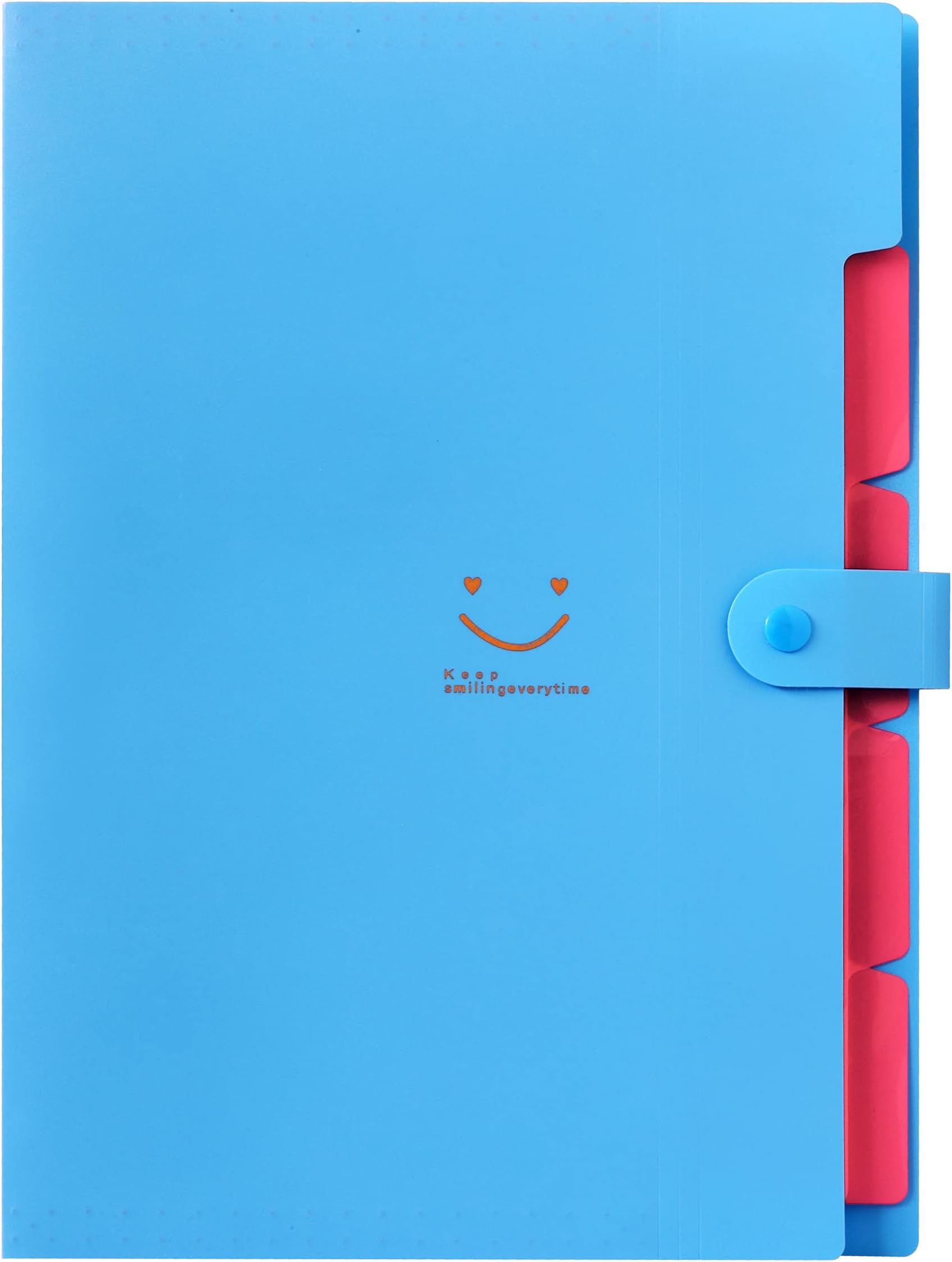 SNR Expandable File Folder File Organizer Document Organizer for School Office A4 Paper Organizer Paper File Folder with 5 Pockets File with Buckle Closure (Blue)