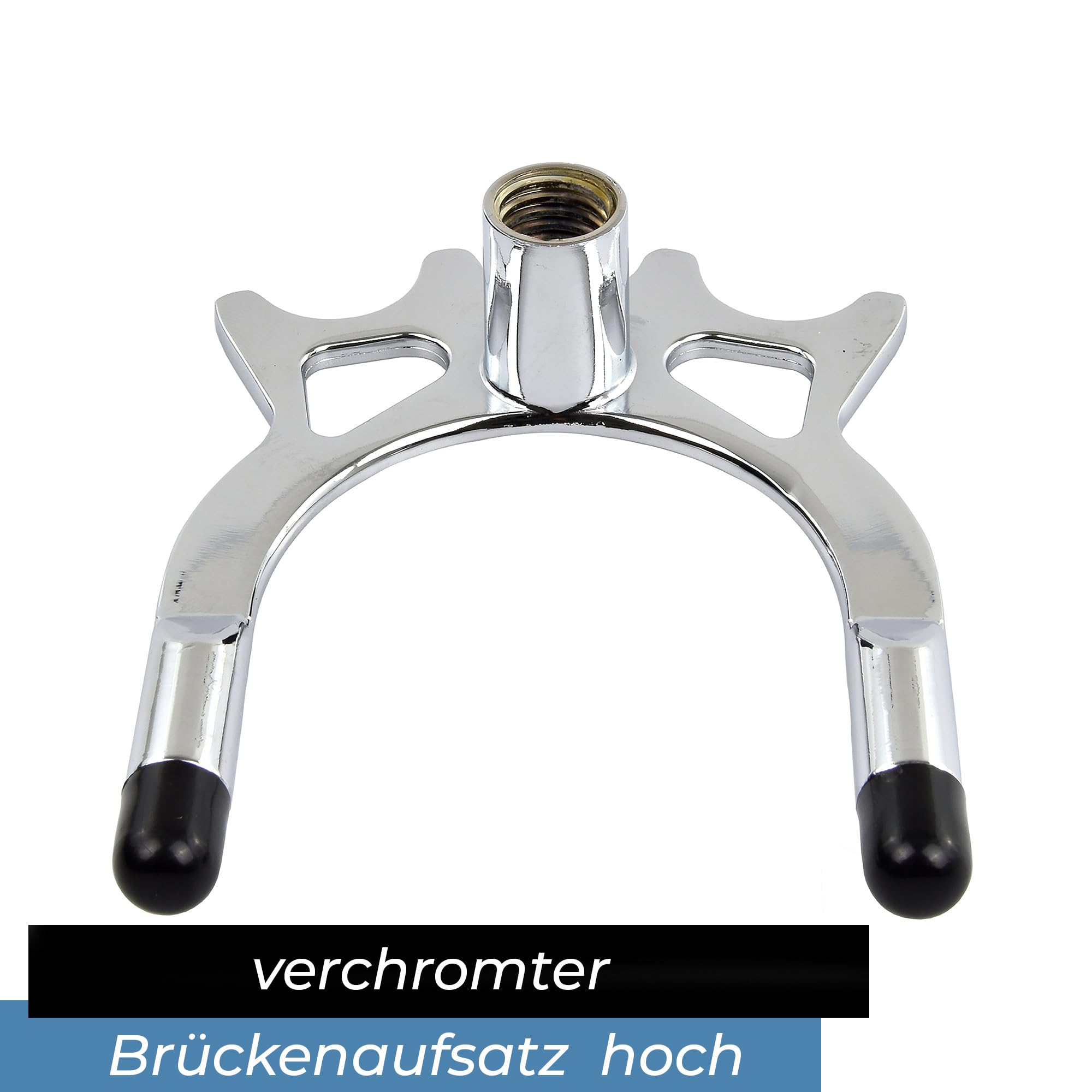 Winsport Brückenqueue Set inkl. Chrom-Aufsatz hoch oder flach, 145 cm für Billardtische und Snooker, Cue Verlängerung, Hilfs-Queue, aus Eschenholz mit Alu-Gewinde für Brücke, zweiteilig, transportabel