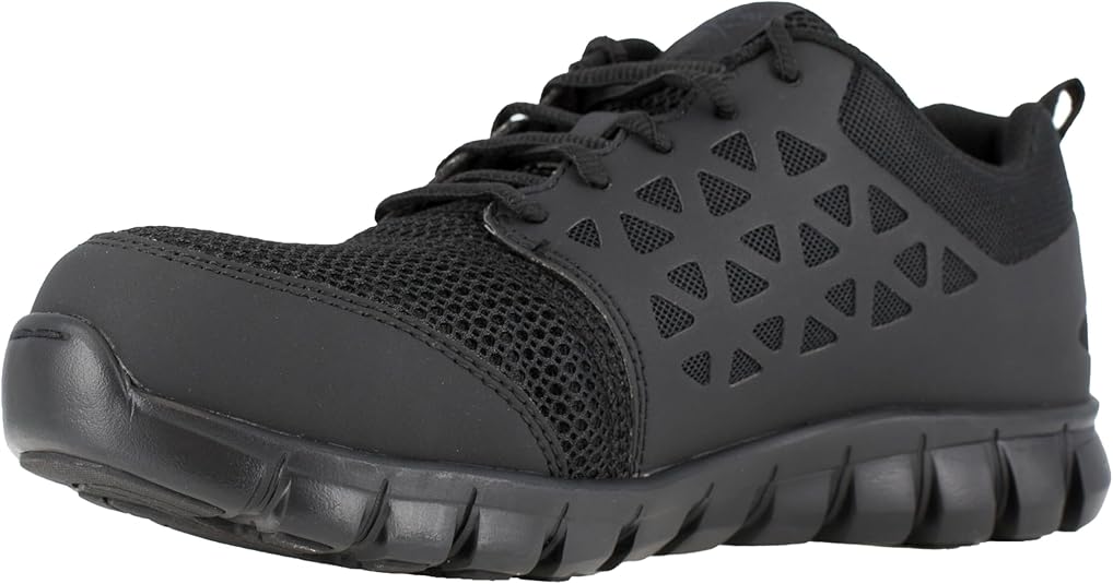 Reebok Work Mens Sublite Cushion Slip Resistant Composite Toe Work/Duty - Black