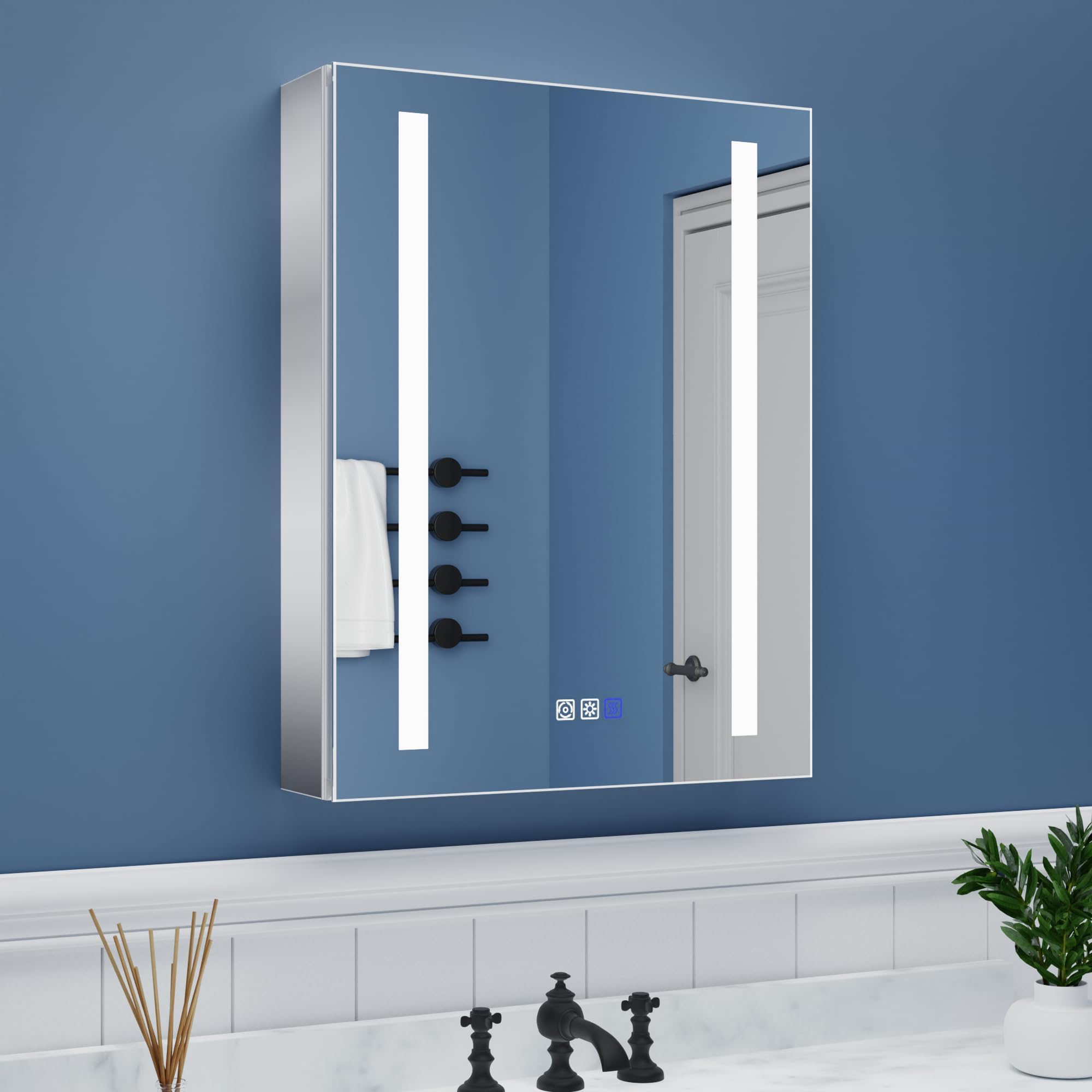 Amazon.com: Movo 24 x 30 Inch LED Lighted Bathroom Medicine Cabinet ...
