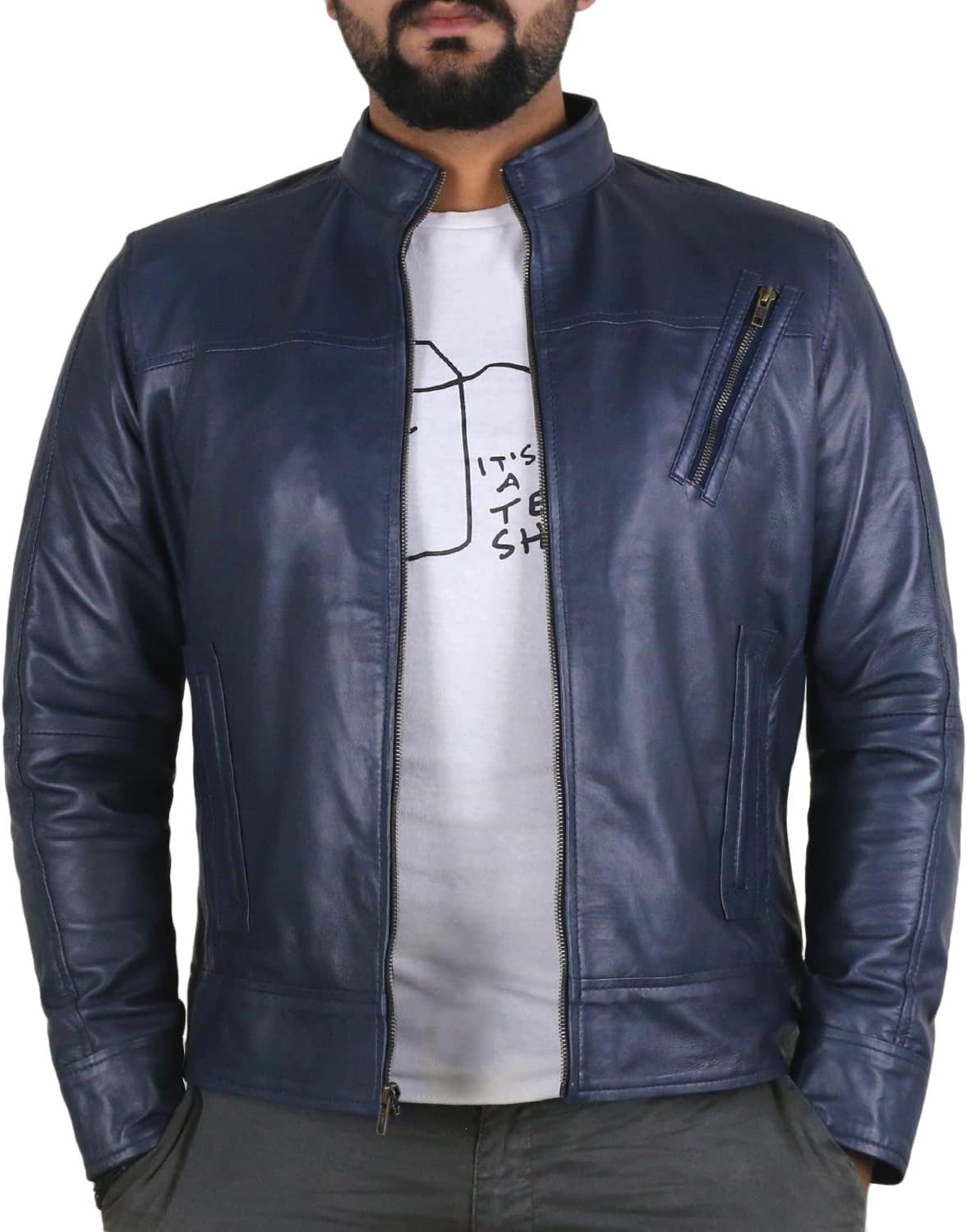 Laverapelle Men's Genuine Lambskin Leather Jacket (Black, Classic Jacket) - 1501210