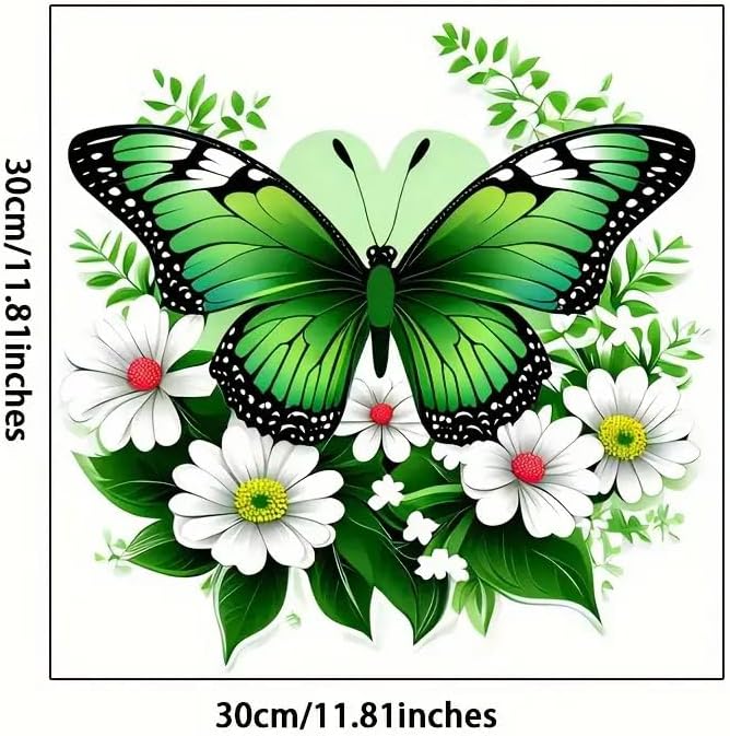 Green Butterfly Floral Toilet Cover Sticker Decals,Fish Bird Flower Leaf Waterproof Toilet Lid Tank Seat Decals Cistern Self-Adhesive Bathroom Wall Sticker