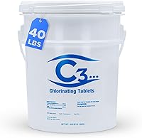 Vista 9 de C3 Pestañas de cloro estabilizadas de 3 pulgadas para piscinas Fácil de usar para piscinas sobre el suelo o enterradas Tabletas de cloro