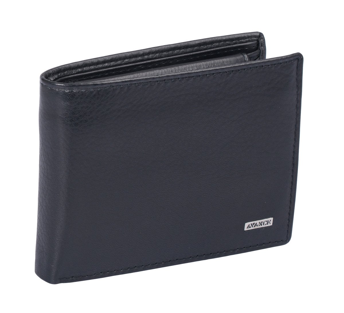AVANCO Geldbörse Leder, 1 Klappe, schwarz – Geheimfach & Kartenfächer