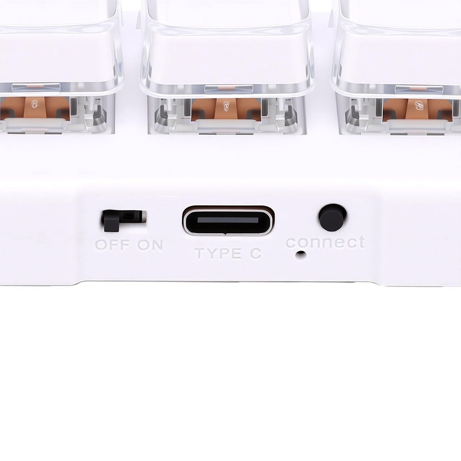 Cryfokt Tastierino Programmabile con 3 Tasti, con Connessione Cablata 2.4G Bluetooth 3 Modalità, Tastiera Meccanica Macro per Computer Portatile Desktop (WHITE)
