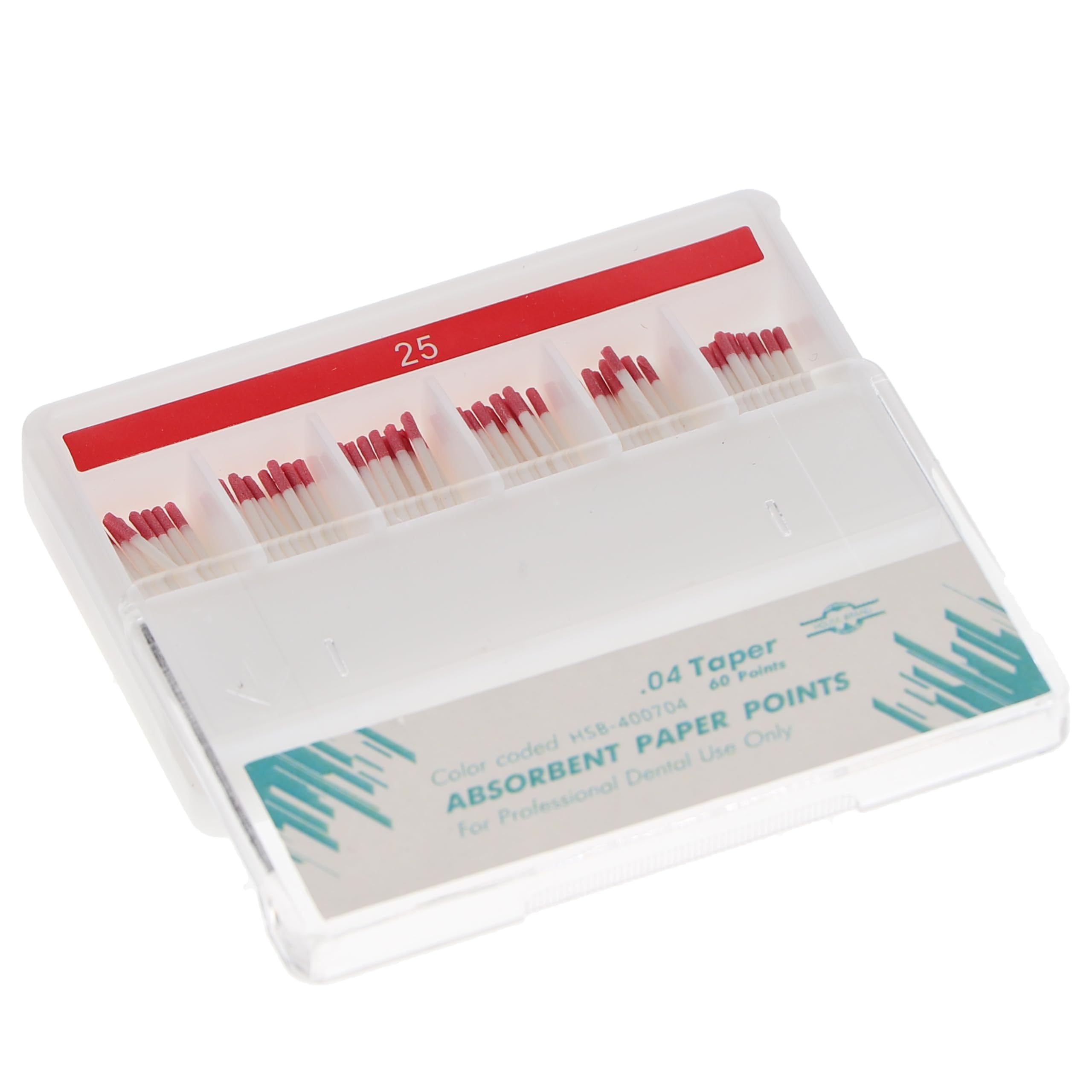 HSB 400704, Absorbent Paper Points .04 Taper – High-Quality Endodontic Tools for Efficient Root Canal Drying and Moisture Control, .04 Taper, #25, 60/Pk