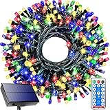 Ucutely Solar String Lights Outdoor,108 Ft 300 LED Solar Christmas Lights with Remote,8 Modes Waterproof Patio Lights for Christmas Tree Patio Yard Garden Party Decor (Multi-Colored)