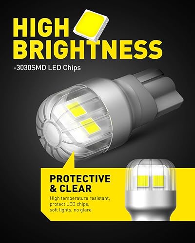 Miniatura 86 de AUXITO 194 bombillas LED rojas, superbrillantes tamaño 1:1, luz de matrícula 168 2825 W5W T10 sin errores para cúpula mapa, puerta, cortesía, Rojo