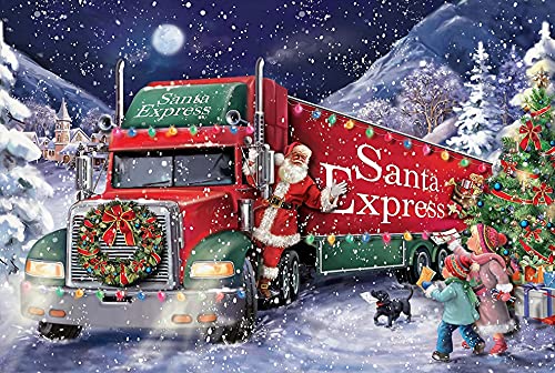 Bestbase Christmas Jigsaw Puzzles, Kids Puzzles 100 Pieces - Santa Express Christmas Train Gift Delivery Puzzles - Game Interesting Toys Puzzle for Kids Ages 4-8(15x10 inch)