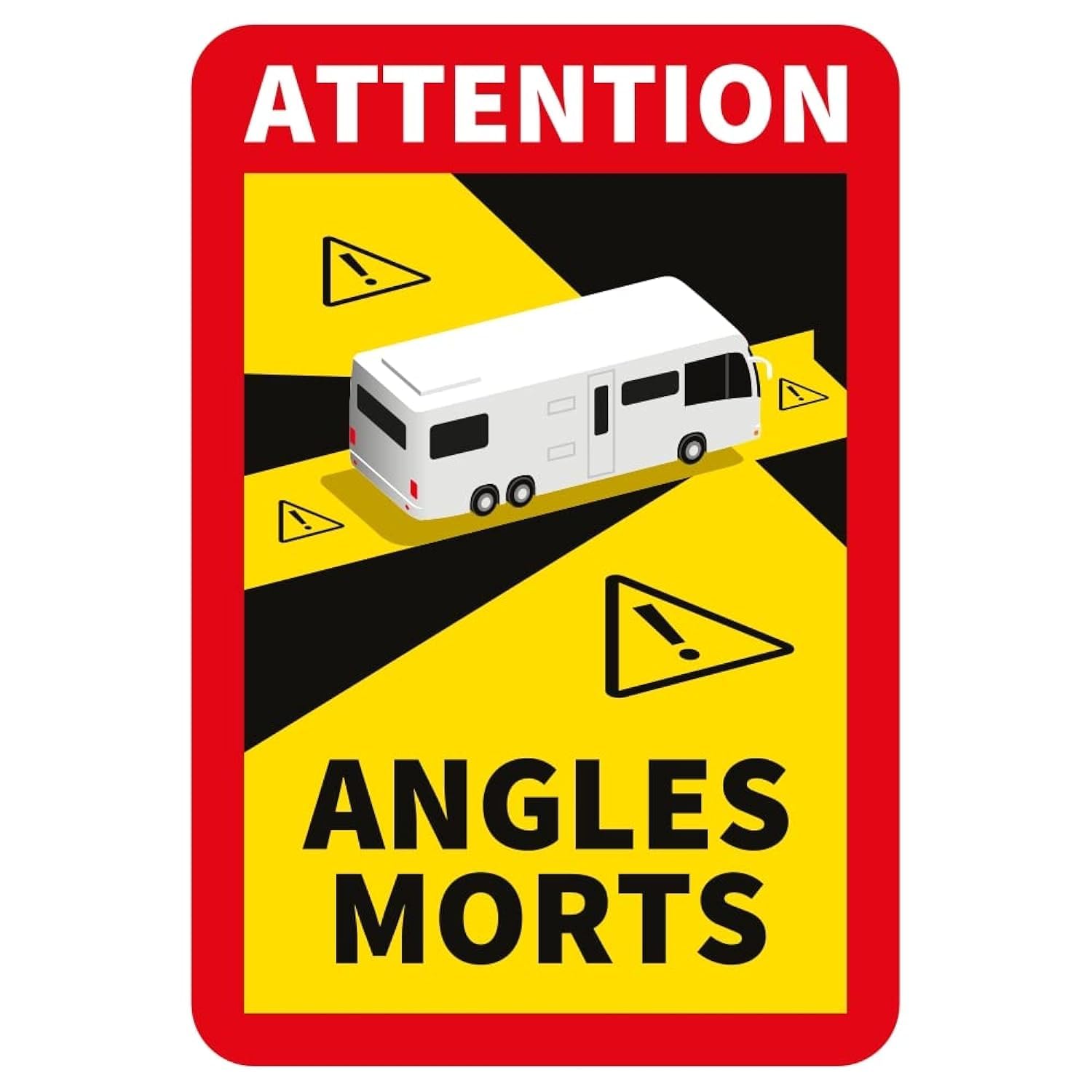 lepni.me 1 Stück Wohnmobil Toter Winkel Aufkleber Frankreich | Extra Starke Haftung und UV Schutz | Attention Angles Morts Wohnwagen Sticker | Winkel Warntafel Fahrzeugaufkleber (1PCS WOHNMOBIL)