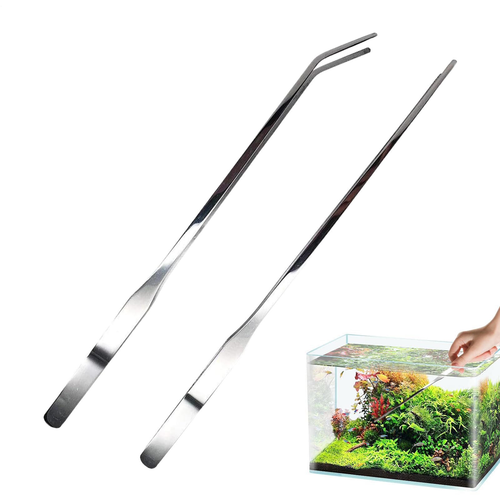 Pinces Longues pour Aquarium - Pinces Longues de Nourrissage pour Reptiles | d'Aquarium Ergonomiques | pour Aquarium Terrarium Eau Douce Eau Salee Gecko Axolotl Dragon Barbu