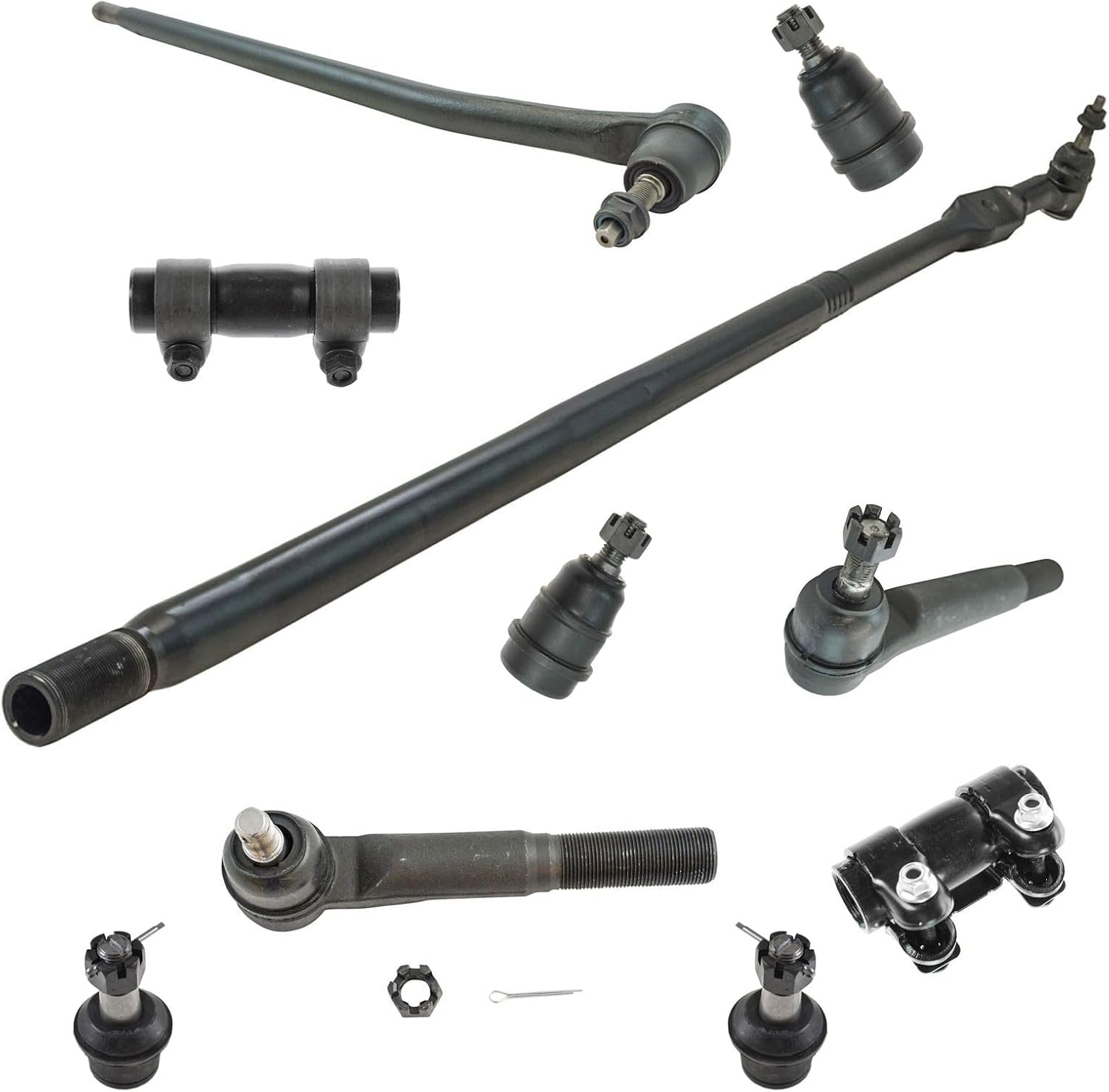 Front Steering & Suspension Kit Ball Joint Drag Link Tie Rod Tie Rod Adjusting Sleeve Compatible with 2006-2008 Dodge Ram 1500 2003-2010 Ram 2500 Ram 3500 2011-2013 Ram 2500 3500